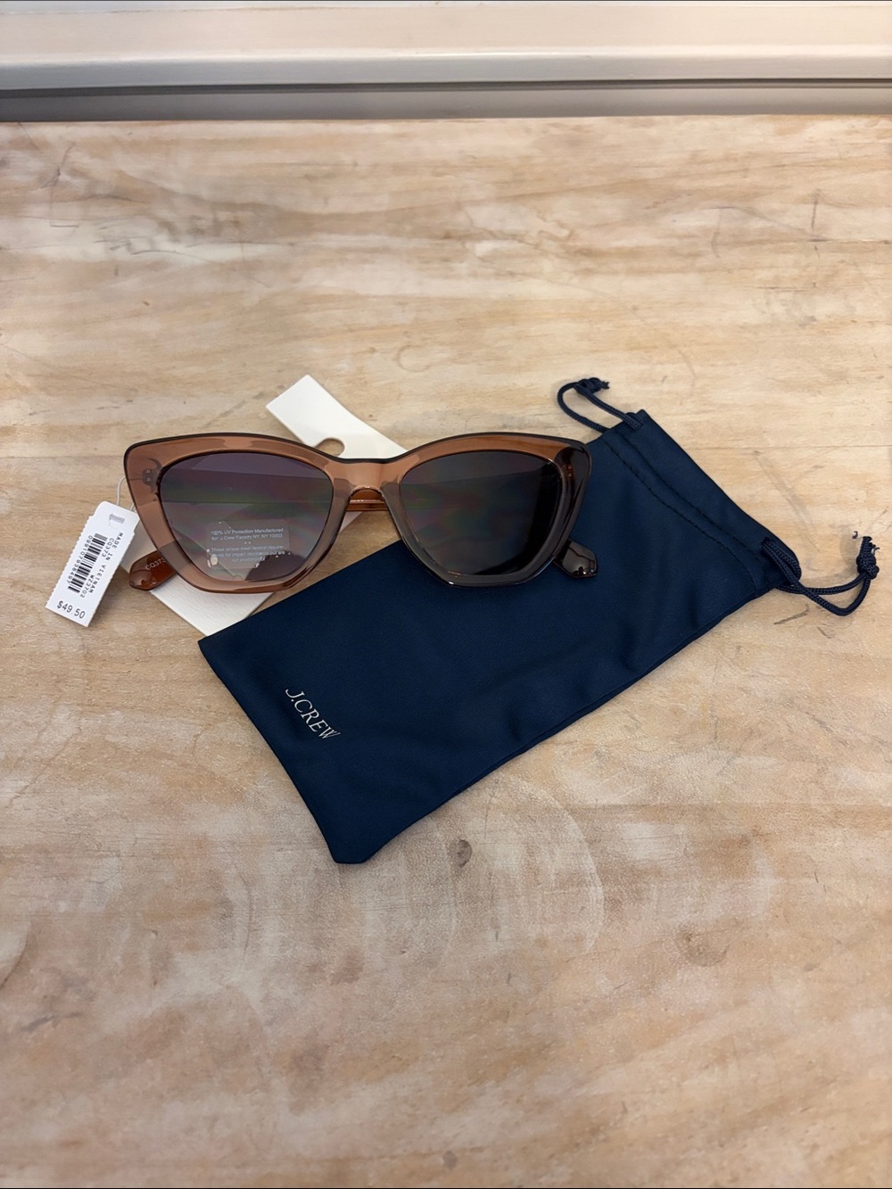 J. Crew Tortoise Cat Eye Sunglasses - Brown Lenses